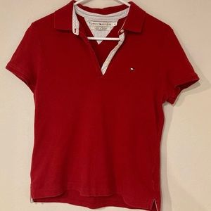 TOMMY HILFIGER red shirt sleeve polo